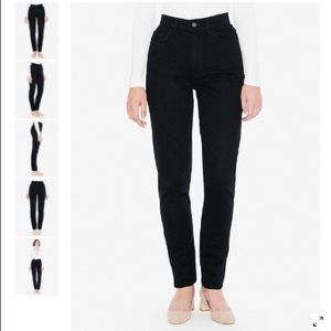 American Apparel Black High Waist Jeans